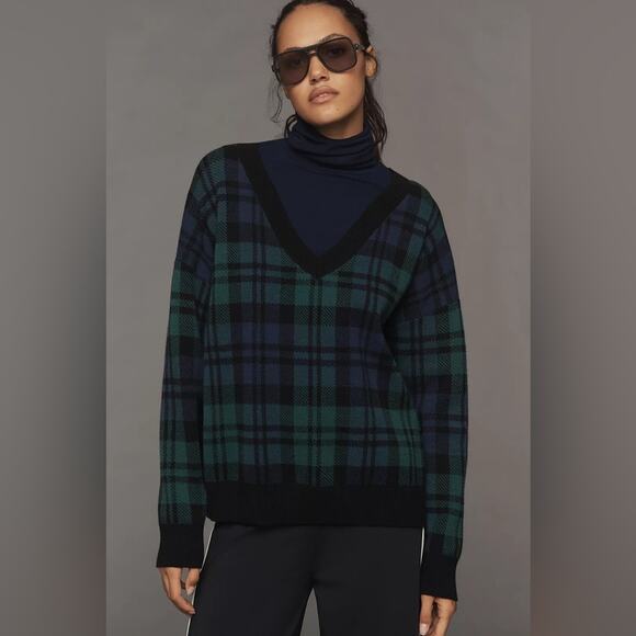 Beach Riot Joey Sweater Wintergreen Plaid XL - Picture 2 of 9